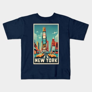 A Vintage Travel Art of New York - US Kids T-Shirt